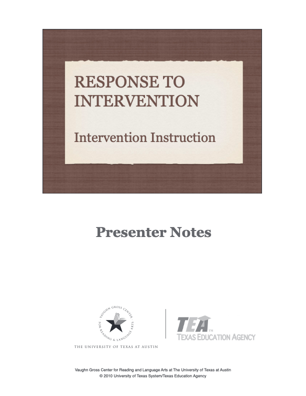 Response To Intervention Intervention Instruction Pd Module Rmc